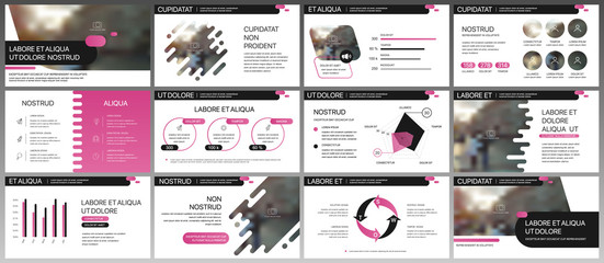 Purple pink presentation templates elements on a white background. Vector infographics. Use in Presentation, flyer and leaflet, corporate report, marketing, advertising, annual report, banner.