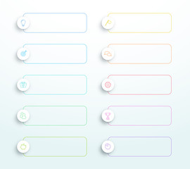 Poster - vector outline text banners with modern icons