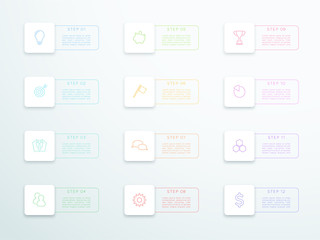 Poster - Vector Outline 3D Text Banners With Modern Icons