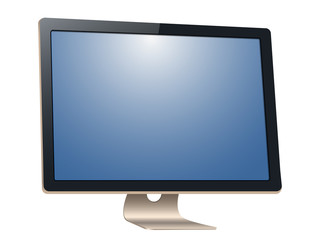 Leinwandbilder - Computer monitor, with a blank screen, isolated on white background. To represent your application.