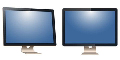 Leinwandbilder - Computer monitor, with a blank screen, isolated on white background. To represent your application. Vector stock