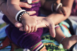 Fototapeta Tulipany - Child's hand