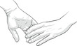 hand holding hand together vector