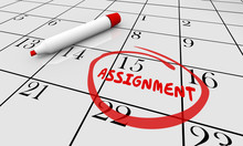 Assignment Calendar Project Task Due Date Circled 3d Illustration