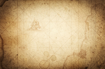 Poster - Ancient vintage map background. Retro style. Science, education, travel, vintage background. History and geography team.