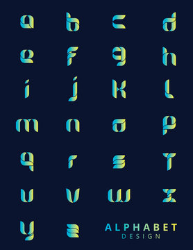 Alphabet Modern Design collection. Retro Type Font Disco,