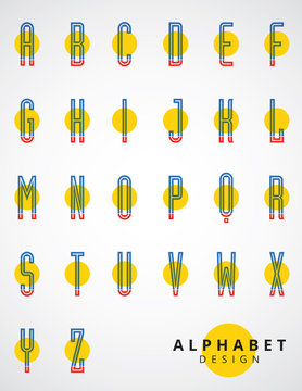 Alphabet Modern Design collection. Retro Type Font Disco,