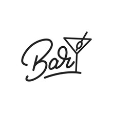 Bar. Bar Lettering Illustration. Bar Label Badge Emblem