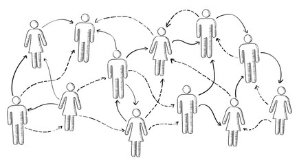 Poster - Hand drawn social network vector presentation