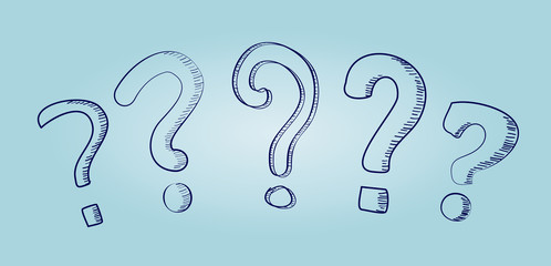 Poster - Hand drawn question marks vector