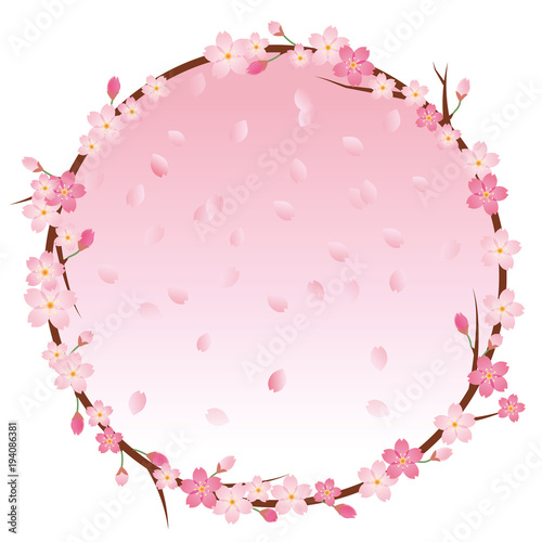 桜のイラスト 桜吹雪と桜のリース オーナメント 春のイメージのイラスト 背景 バックグラウンド Stock Vector Adobe Stock 桜のイラスト 桜吹雪と桜のリース オーナメント 春のイメージのイラスト 背景 バックグラウンド Stock Vector Adobe Stock