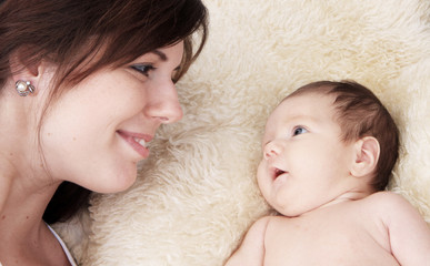 mother and little baby