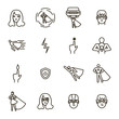 © bigmouse108 - Super Hero Black Thin Line Icon Set. Vector