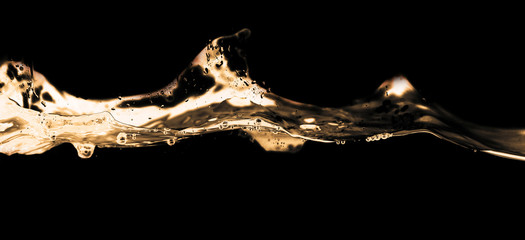 water smooth with splashes on a black background