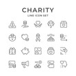 Set line icons of charity