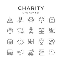 Set Line Icons Of Charity