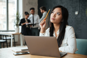 Sticker - Thoughtful young asian business woman