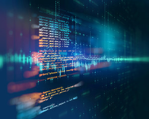 Aufkleber - Programming code abstract technology background of software developer and  Computer script