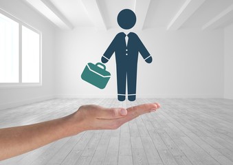 Poster - Businessman icon with briefcase in hand