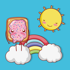 Sticker - Cute toast with jam on sunny day