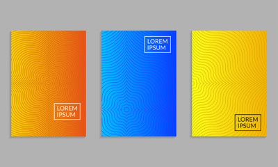 Wall Mural - cover design set. brochure template layout with gradients and abstract lines. vector illustration.