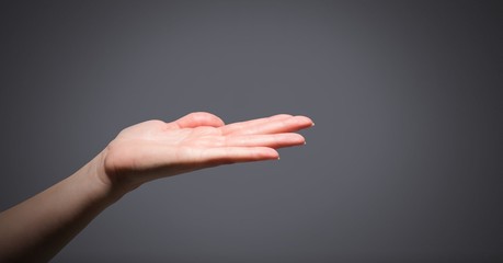 Poster - Hand open with grey background