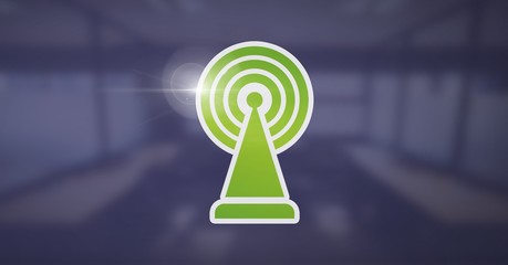 Poster - signal icon with blue background