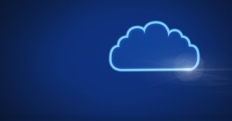 Poster - cloud icon with blue technology background