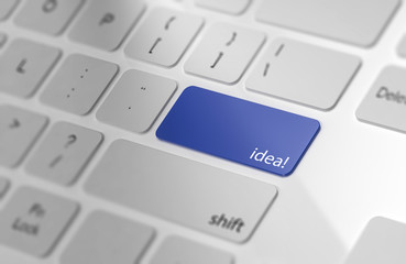 Fototapete - Idea - Button on Computer Keyboard.