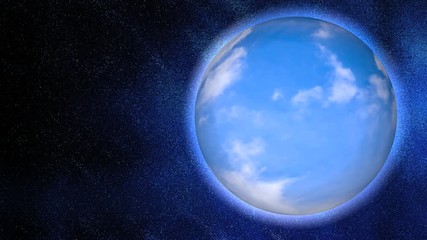 Wall Mural - Planet Earth and the blue atmosphere in the universe. View our globe from outside. 