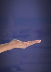 Poster - Hand open with blue background