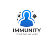 Immunity system logo template. Human immune system vector design. Virus and bacteria illustration