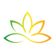 Lotus logo flower green yellow orange