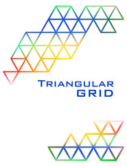 Poster - Abstract template with colorful triangular grid on a white. Vector graphic pattern