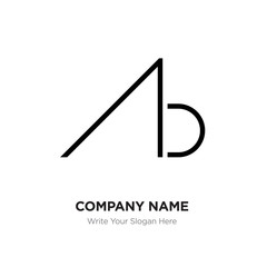 Abstract letter AB,BA logo design template, Black Alphabet initial letters company name concept. Flat thin line segments connected to each other