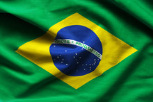 Brazilian Flag Fabric With Waves