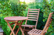 © Ekaterina Elagina - empty wood table and chairs on the terrace at summer day