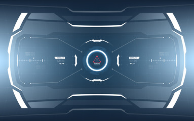 Wall Mural - Sci-Fi Concept of Future Vector HUD Interface Screen. Virtual Reality View Display. Hologram Technology
