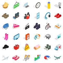 Poster - E shop icons set, isometric style