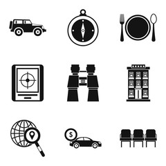 Poster - Expedition icons set, simple style