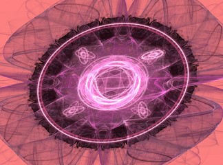 Fototapete - Abstract fractal illustration. Future technology background. Design element for book covers, presentations layouts, title and page backgrounds. Digital collage. Raster clip art.