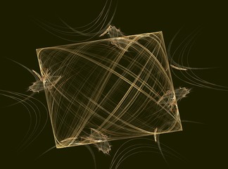 Fototapete - Abstract fractal illustration. Future technology background. Design element for book covers, presentations layouts, title and page backgrounds. Digital collage. Raster clip art.