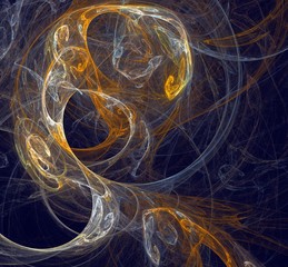 Fototapete - Abstract fractal illustration. Future technology background. Design element for book covers, presentations layouts, title and page backgrounds. Digital collage. Raster clip art.