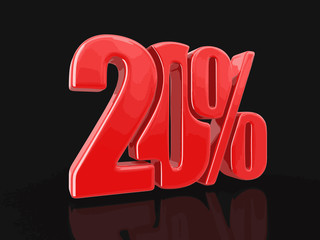 Poster - Sign 20%. Image with clipping path