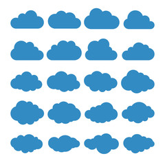 Wall Mural - clouds silhouettes. vector set of clouds shapes. collection of various forms and contours. design el