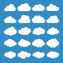 Wall Mural - clouds silhouettes. vector set of clouds shapes. collection of various forms and contours. design el