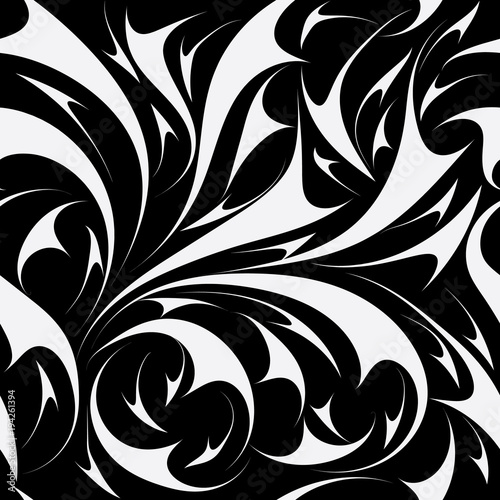 Abstract Seamless Floral Pattern Vector Black And White Background Wallpaper With Hand Drawn Fantasy Flowers Leaves Shapes Lines Swirls Curves And Modern Ornaments Isolated Design For Fabric Buy This Stock Vector Looking for the best black and white abstract backgrounds? abstract seamless floral pattern