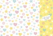 Hearts, stars and stripes pattern (pattern swatch)