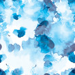 White and blue seamless pattern watercolor blots