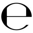 Estimated sign vector illustration. Isolated black e-mark or e symbol on white background
